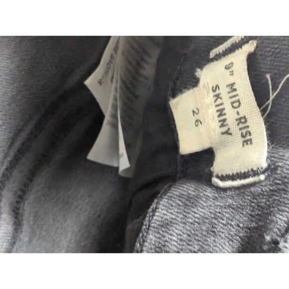 Madewell Jeans Womens Size 26 Charcoal Skinny Distressed Grunge Edgy Mid Rise - Picture 5 of 12